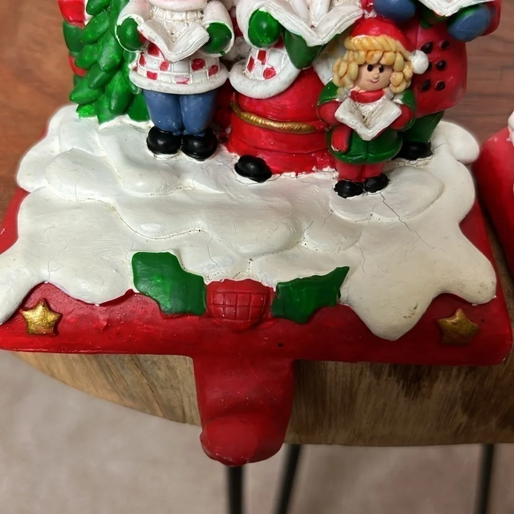 RARE Pair of VIntage Christmas Stocking Holders